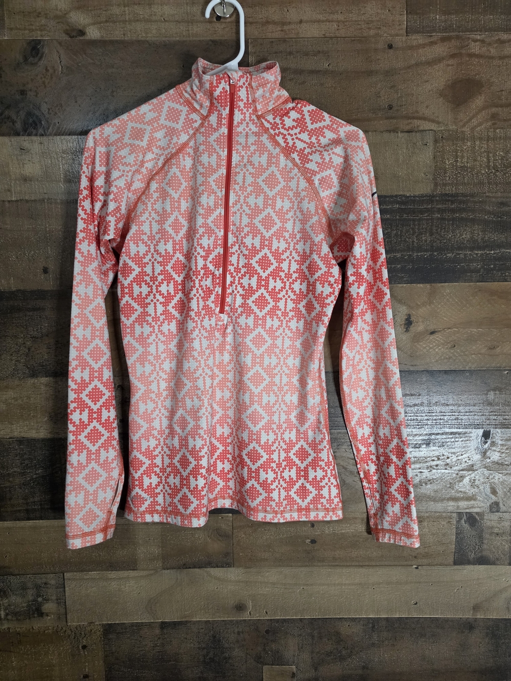 Nike Coral Quarter-Zip Patterned Pullover